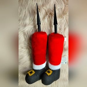 HTF Christmas Santa Legs Yard Stakes Lawn